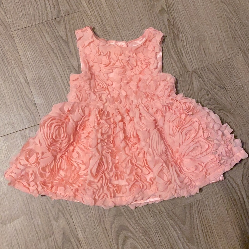 Floral pink/coral 6-9 months dress